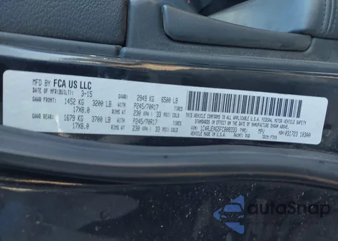 2015 Jeep Grand Cherokee Laredo from USA, damaged, VIN 1C4RJEAG5FC808333